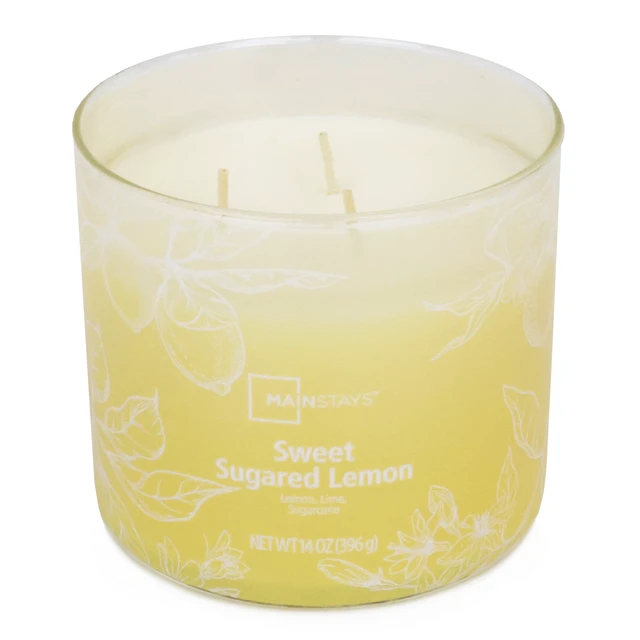 Alt view image 5 of 6 - Mainstays Sweet Sugar Lemon 3-Wick Ombre Wrap Candle, 14 oz