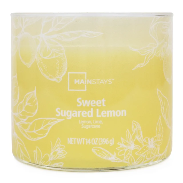 Alt view image 4 of 6 - Mainstays Sweet Sugar Lemon 3-Wick Ombre Wrap Candle, 14 oz