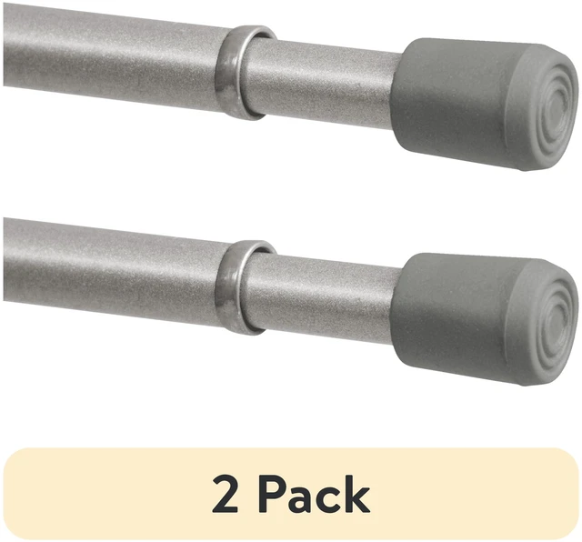Main image of Mainstays Adjustable Spring Tension Curtain Rod, 7/16in, 18-28in, Chrome (2 Pack)