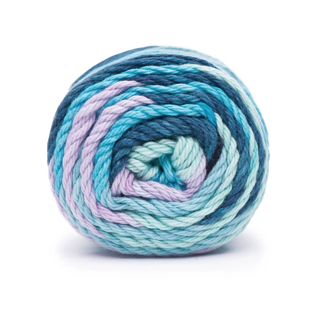 Alt view image 2 of 4 - 2 Pack Peaches & Creme Stripey 4 Medium Cotton Yarn Evening Sea 2oz/56.7g 102 Yards