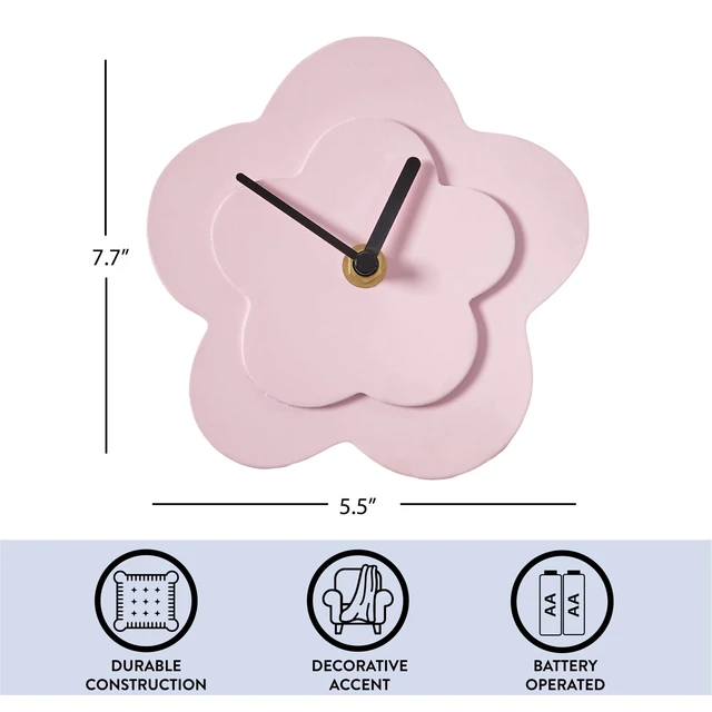 Alt view image 3 of 6 - Urban Shop 5.7in Quartz Daisy Table Top Clock