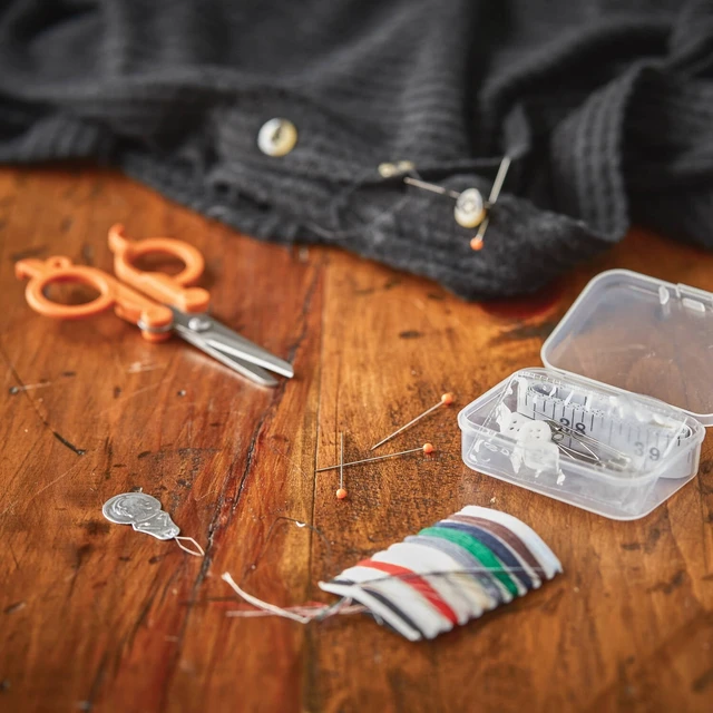 Alt view image 4 of 7 - Fiskars 27-Piece Travel Sewing Kit with Orange TSA-Compliant Folding Scissors