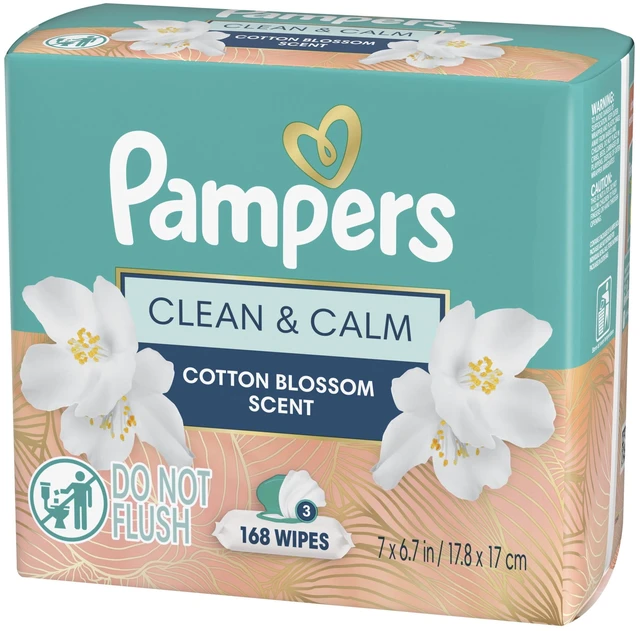 Alt view image 4 of 6 - Pampers Clean & Calm Wipes, Cotton Blossom Scent, 168 Count (3 Packs of 56 Pop-Top)