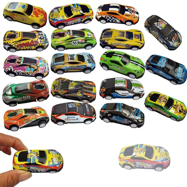 Main image of 18Pcs Metal Die Cast Pull Back Racing Cars, Friction Powered Toy Vehicles for Toddler Boys, 2.7 Inch