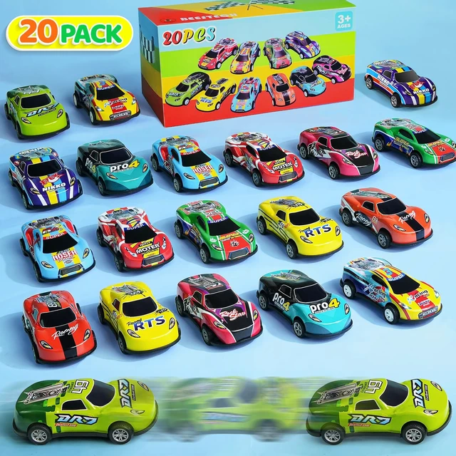 Alt view image 2 of 6 - 20 Pack 3.4 Inch Metal Pull Back Toy Cars for Kids Ages 3-7 Party Favor Goodie Bag Stuffers Pinata Fillers Teacher Reward Prizes
