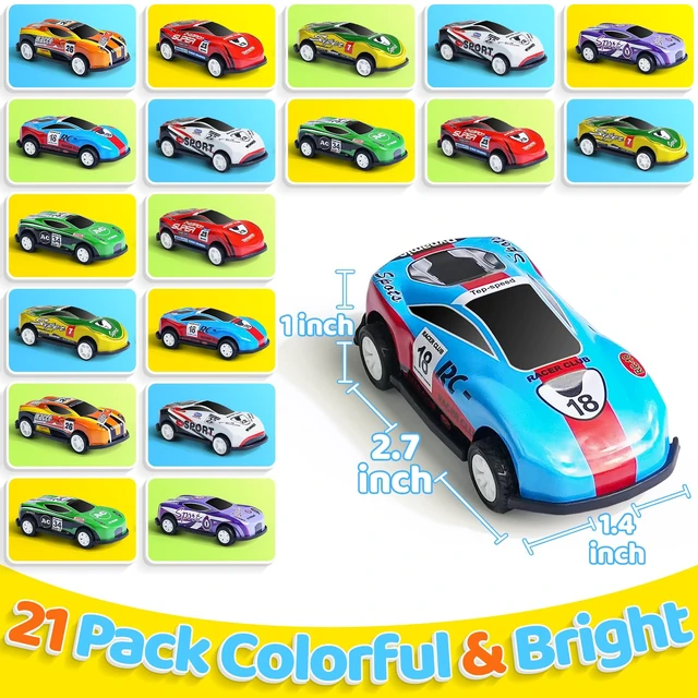 Alt view image 4 of 6 - Beestech 21 Pack Pull Back Toy Cars, Party Favors, Goodie Bag Stuffers, Pinata Fillers, Teacher Prize Box Toys for Boys Girls Toddlers Ages 2-5