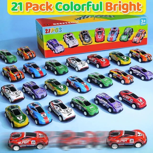 Alt view image 6 of 6 - Beestech 21 Pack Pull Back Toy Cars, Party Favors, Goodie Bag Stuffers, Pinata Fillers, Teacher Prize Box Toys for Boys Girls Toddlers Ages 2-5