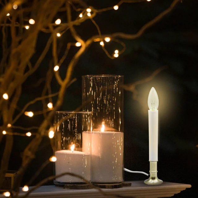 Alt view image 5 of 6 - Creative Hobbies Electric Window Candle Lamp with Brass Plated Base and Dusk to Dawn Sensor