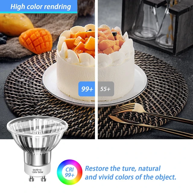 Alt view image 4 of 5 - GU10 Halogen Bulb 120V 25W 2pcs Dimmable 2700K Warm White Light for Candle Warmer, Wax Burner, Track Light, Range Hood