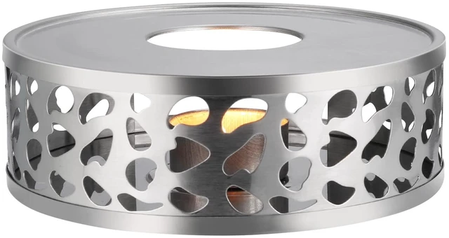 Main image of Simtive Teapot Warmer, Brushed Stainless Steel with Tealight Holder, Silver