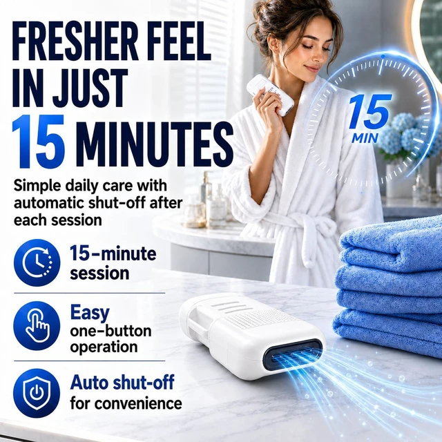 Alt view image 5 of 7 - Electronic Plasma Underarm Odor Neutralizer, Rechargeable, 2 Modes | Gentle Plasma Odor-Control Technology, 15-Min Auto Shut-Off, Hands-Free Strap & Type-C Rechargeable Design