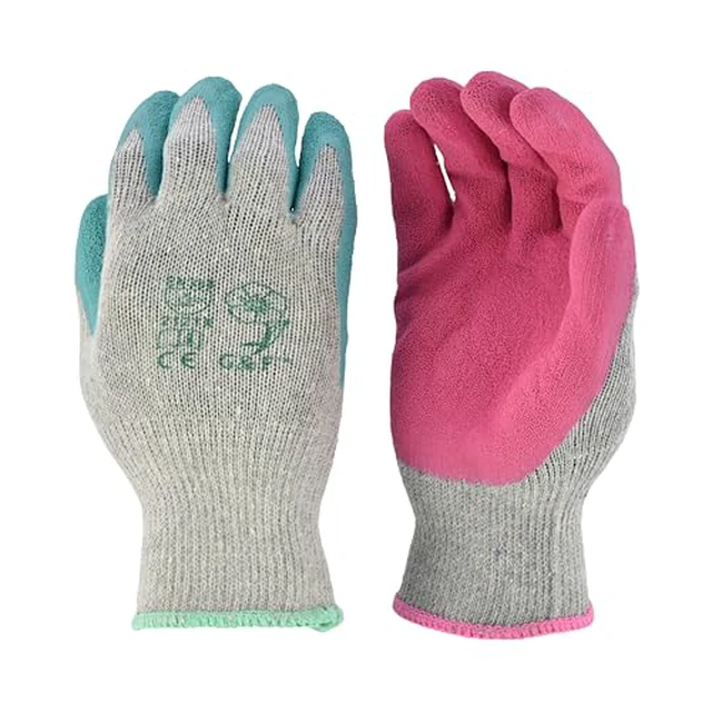 Alt view image 2 of 6 - G & F Products - 3100L-DZ-Parent 12 Pairs Large Rubber Latex Double Coated Work Gloves for Construction, gardening gloves, heavy duty Cotton Blend Blue