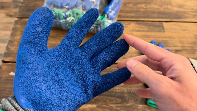 Alt view image 3 of 6 - G & F Products - 3100L-DZ-Parent 12 Pairs Large Rubber Latex Double Coated Work Gloves for Construction, gardening gloves, heavy duty Cotton Blend Blue