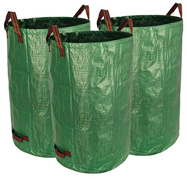 Main image of Gardzen 3 Pack 32 Gallon Garden Waste Bags Reusable Heavy Duty