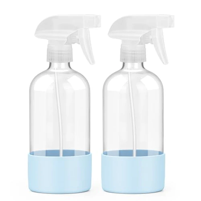 Alt view image 5 of 6 - Glass Spray Bottles - 2 Pack 16 oz Clear Spray Bottles with Silicone Sleeve