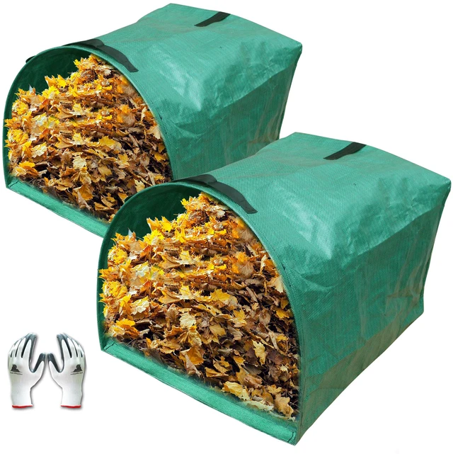 Main image of Gardzen 2 Pack 53 Gallon Dustpan Style Yard Waste Bags Reusable