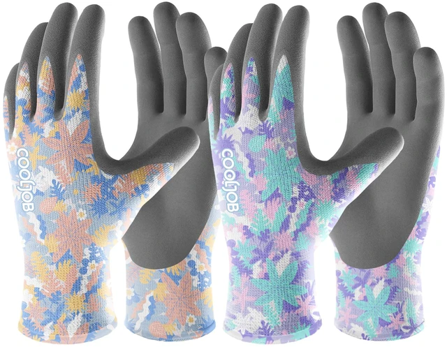 Main image of 6 Pairs Gardening Gloves for Women, Breathable Rubber Coated, S