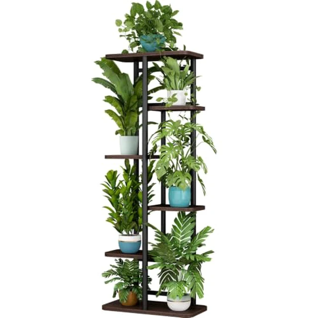 Alt view image 3 of 4 - LINZINAR Plant Stand Indoor 4 Tier Metal Corner Tall Flower Shelf