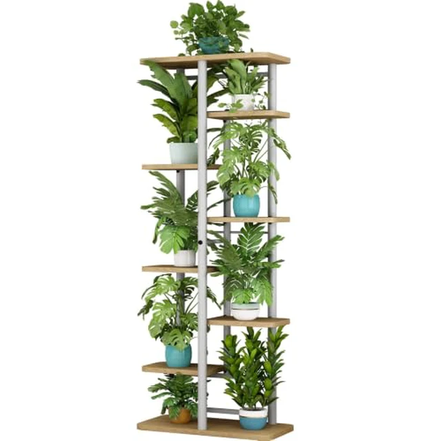 Alt view image 4 of 4 - LINZINAR Plant Stand Indoor 4 Tier Metal Corner Tall Flower Shelf