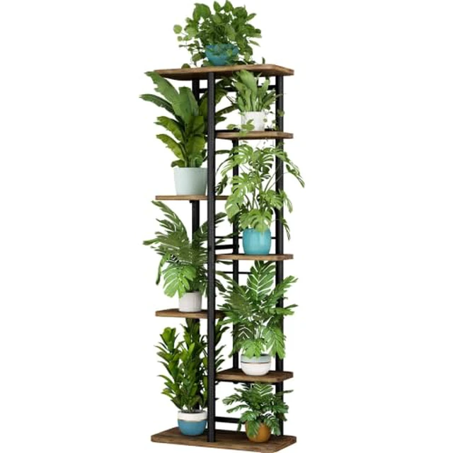 Alt view image 2 of 4 - LINZINAR Plant Stand Indoor 4 Tier Metal Corner Tall Flower Shelf