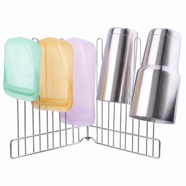 Main image of Reusable Bag Drying Rack Foldable SUS304 Stainless Steel Kitchen Bag Dryer