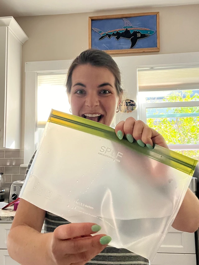 Alt view image 3 of 5 - 6 Pack Stand-Up Reusable Gallon Freezer Bags Dishwasher Safe