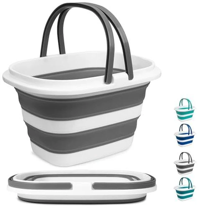 Alt view image 2 of 5 - Large Collapsible Mop Bucket, 16L(4.2 Gallon) Plastic Bucket for House Cleaning, Car Washing, Silicone Cleaning Supplier Organizer, Portable Basket with Handle for Laundry Storage, RV Camping, Fishing