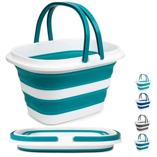 Alt view image 3 of 5 - Large Collapsible Mop Bucket, 16L(4.2 Gallon) Plastic Bucket for House Cleaning, Car Washing, Silicone Cleaning Supplier Organizer, Portable Basket with Handle for Laundry Storage, RV Camping, Fishing