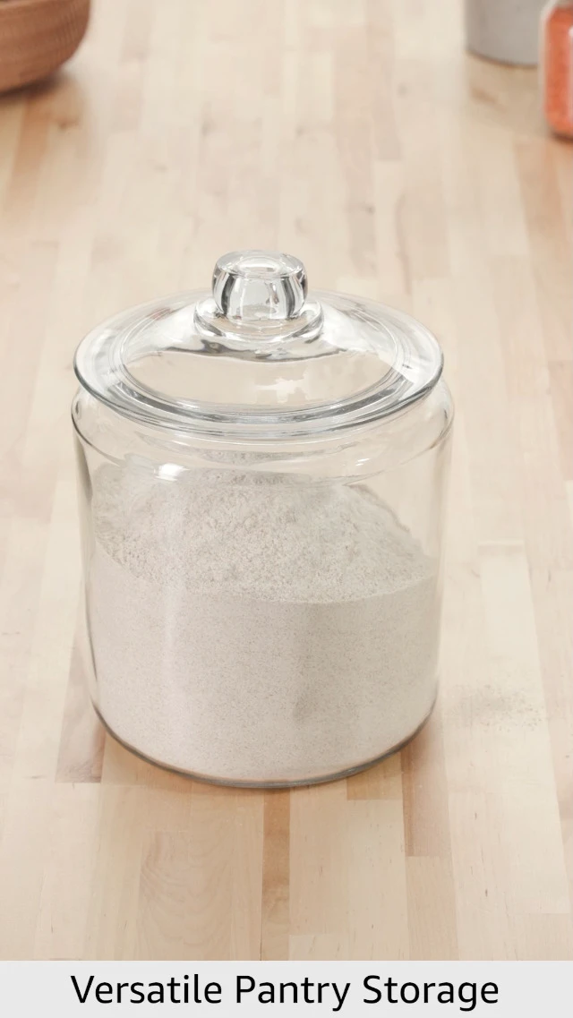 Alt view image 3 of 5 - Hocking Heritage Hill 1 Gallon Glass Jar with Lid, Set of 2