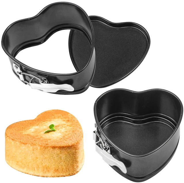 Main image of Springform Pan 4 inch Heart Shape Mini Cheesecake Pan Set of 2, Cake Pan Heart Baking Molds Accessories of Instapot, Pressure Cooker, Air Fryer & Christmas, Valentine's Day Baking