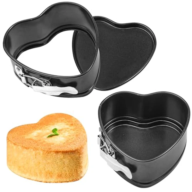 Alt view image 2 of 3 - Springform Pan 4 inch Heart Shape Mini Cheesecake Pan Set of 2, Cake Pan Heart Baking Molds Accessories of Instapot, Pressure Cooker, Air Fryer & Christmas, Valentine's Day Baking