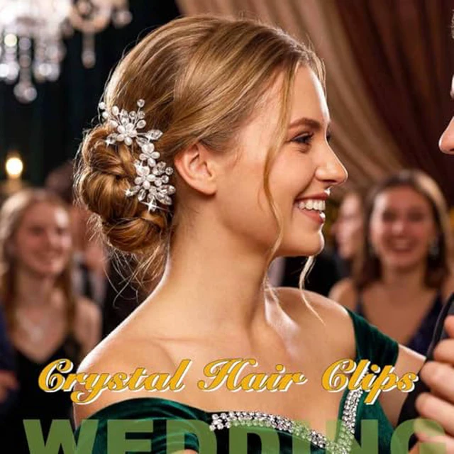 Alt view image 3 of 7 - Pearl Wedding Hair Accessories Bridal Hair Clip Crystal Hair Pins