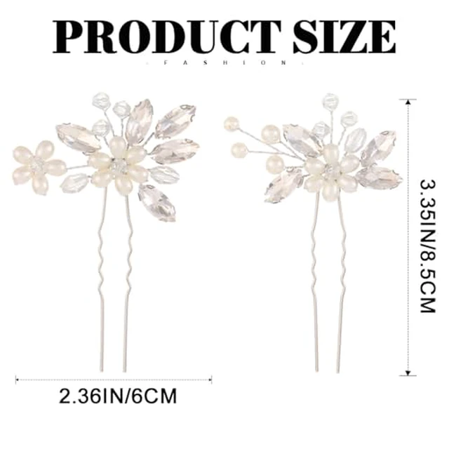 Alt view image 4 of 7 - Pearl Wedding Hair Accessories Bridal Hair Clip Crystal Hair Pins