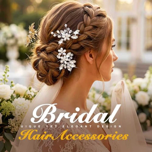 Alt view image 5 of 7 - Pearl Wedding Hair Accessories Bridal Hair Clip Crystal Hair Pins