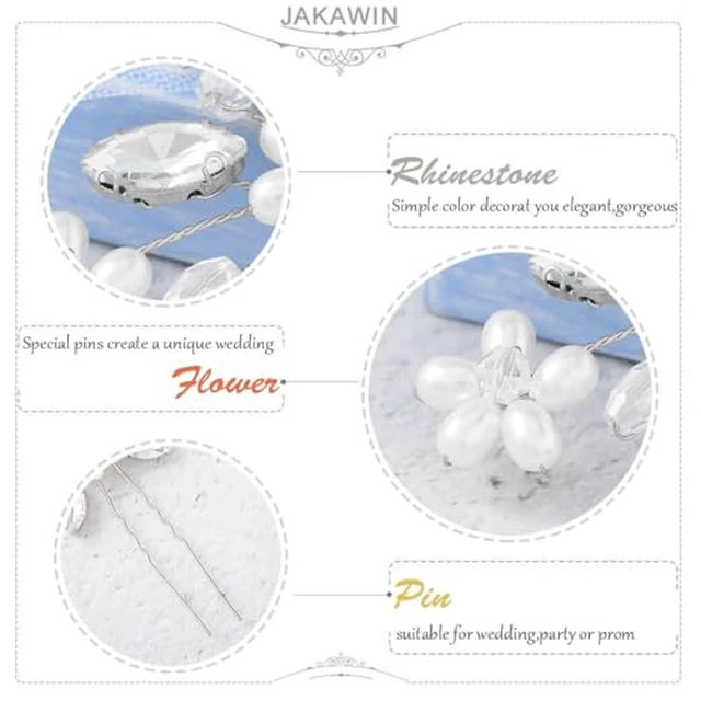 Alt view image 6 of 7 - Pearl Wedding Hair Accessories Bridal Hair Clip Crystal Hair Pins