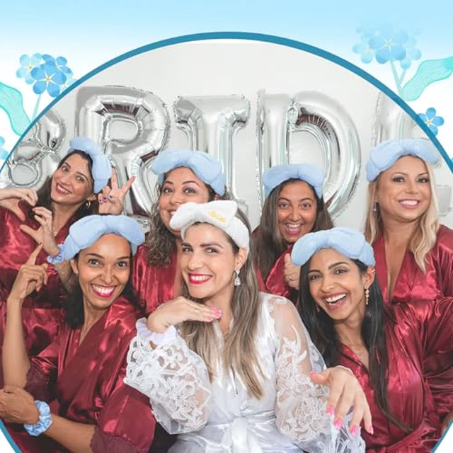 Alt view image 5 of 7 - 24 Pcs Bachelorette Party Favors Include 12 Bride Bridesmaid Spa Headband
