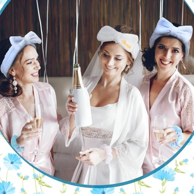 Alt view image 7 of 7 - 24 Pcs Bachelorette Party Favors Include 12 Bride Bridesmaid Spa Headband