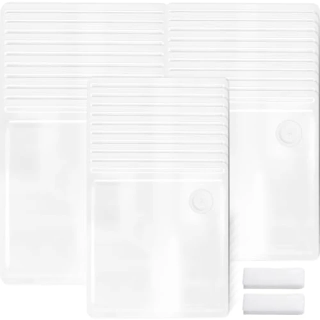 Alt view image 3 of 5 - Sous Vide Bags 31 Pcs (24 Pcs Vacuum Zipper Bags & 2 Seal Clips & 5 Air Valves),Reusable BPA Free Vacuum Sealer Bags Vacuum Food Storage Bags for Cooking/Food Storage/Microwave Heating