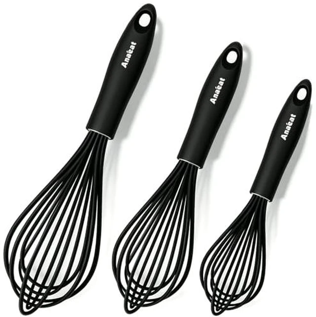 Alt view image 3 of 5 - 3 Packs Stainless Steel Whisk Set - Balloon Whisk, Anaeat Thick Stainless Steel Wire Strong Handles, Egg Beater for Cooking, Blending, Whisking, Beating and Stirring (9"+11"+12")