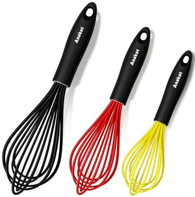 Alt view image 4 of 5 - 3 Packs Stainless Steel Whisk Set - Balloon Whisk, Anaeat Thick Stainless Steel Wire Strong Handles, Egg Beater for Cooking, Blending, Whisking, Beating and Stirring (9"+11"+12")