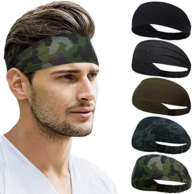 Alt view image 3 of 6 - Sweat Headbands for Women & Men, 5 Pack Sports Hair Bands