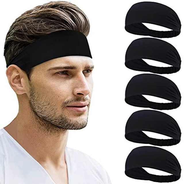 Alt view image 4 of 6 - Sweat Headbands for Women & Men, 5 Pack Sports Hair Bands