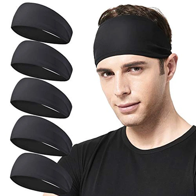 Alt view image 2 of 6 - Headbands for Men,5 Pack Mens Moisture Wicking Workout Sweatband
