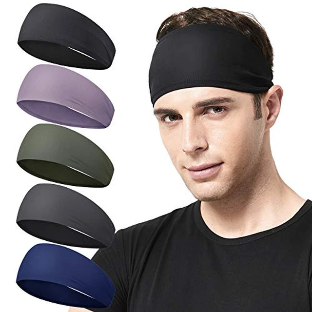 Alt view image 3 of 6 - Headbands for Men,5 Pack Mens Moisture Wicking Workout Sweatband