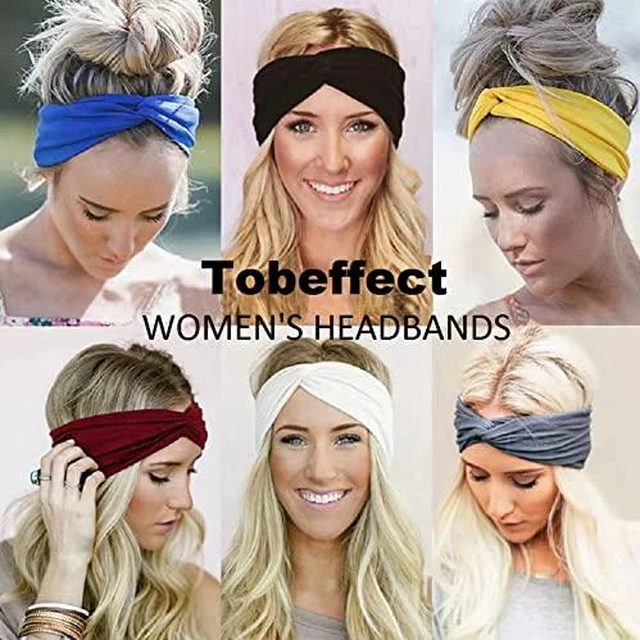 Alt view image 3 of 5 - Headbands for Women Non Slip for Short Hair. Yoga Workout Running Sport Elastic Hair Bands for Women's Hair Twist Turban Hair Wrap for Girls