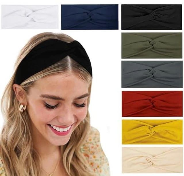 Alt view image 5 of 5 - Headbands for Women Non Slip for Short Hair. Yoga Workout Running Sport Elastic Hair Bands for Women's Hair Twist Turban Hair Wrap for Girls