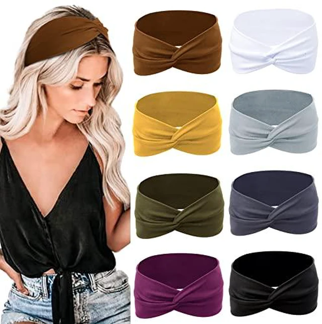 Alt view image 4 of 5 - Headbands for Women Non Slip for Short Hair. Yoga Workout Running Sport Elastic Hair Bands for Women's Hair Twist Turban Hair Wrap for Girls