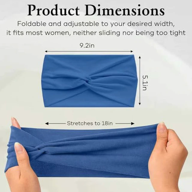 Alt view image 3 of 7 - Twist Headbands for Women, Stretchy Moisture Wicking Hair Bands for Yoga Running Sports Fashion, Turban Knotted Headband for Women's Hair, sweat band,6 Colors Available