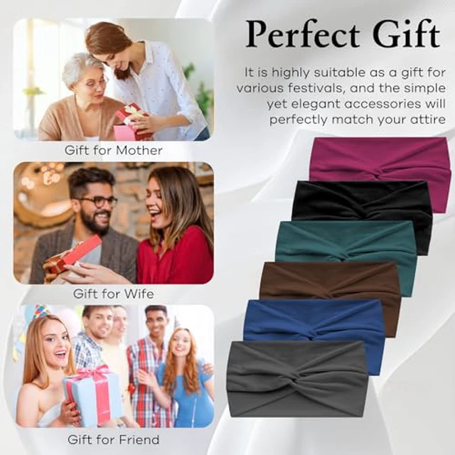 Alt view image 6 of 7 - Twist Headbands for Women, Stretchy Moisture Wicking Hair Bands for Yoga Running Sports Fashion, Turban Knotted Headband for Women's Hair, sweat band,6 Colors Available