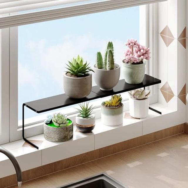 Alt view image 3 of 6 - Extendable Small Narrow Shelf for Windowsill Kitchen, Spice Rack Organizer